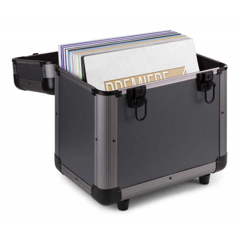 Comprar maleta para vinilos Power Dynamics RC80 color titanio con capacidad para 60 vinilos.