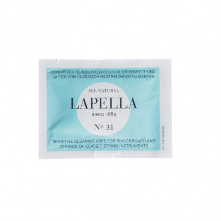 COMPRAR pack 10 toallitas Lapella para limpiar el diapasón y las cuerdas de tus instrumentos de cuerda clásicos.