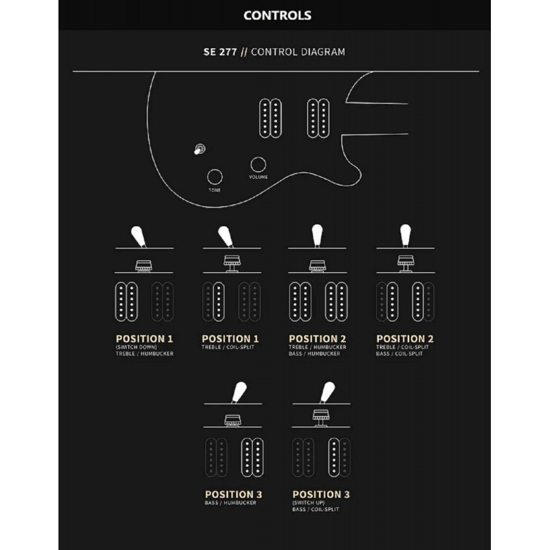 SE 277 CHARCOAL BURST Guitarra eléctrica Barítono