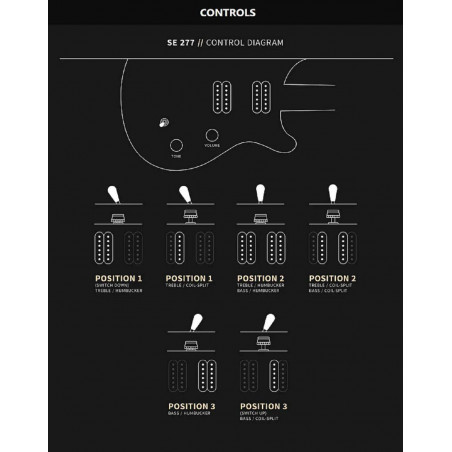 SE 277 CHARCOAL BURST Guitarra eléctrica Barítono