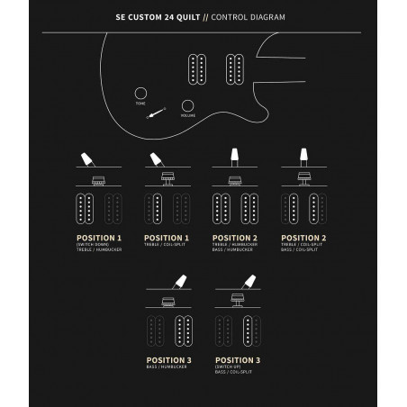 SE CUSTOM 24 QUILT BLACK GOLD SUNBURST Guitarra Eléctrica 