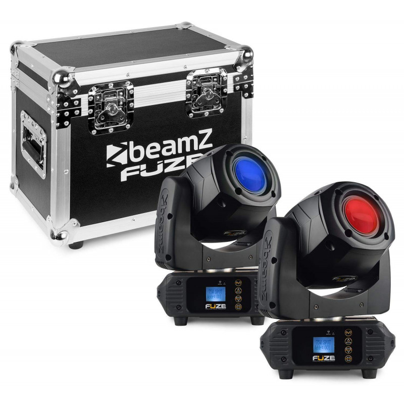 Beamz Fuze75S Set 2 pcs Cabeza Movil Spot 75W LED en Flightcase