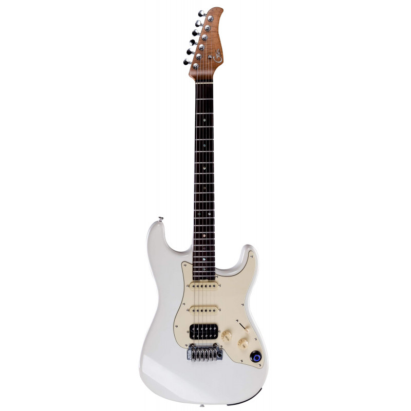 comprar Guitarra eléctrica tipo strato con multiefectos y Bluetooth MOOER Effects P800 Olympic White.