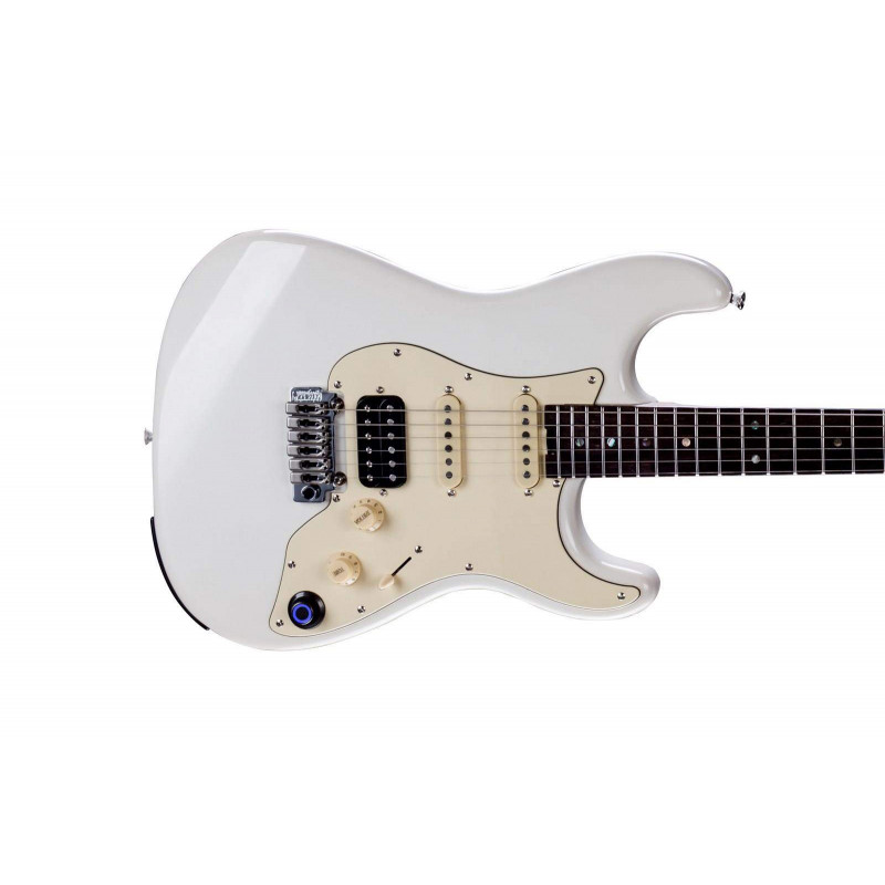 comprar Guitarra eléctrica tipo strato con multiefectos y Bluetooth MOOER Effects P800 Olympic White.