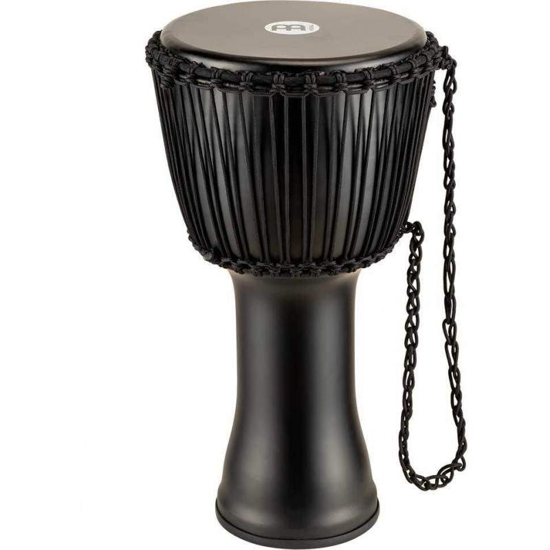 comprar Djembé Meinl PADJ4-L-G Serie Rope Tuned Travel de 12" de diámetro, con acabado Phantom Black y parche sintético.