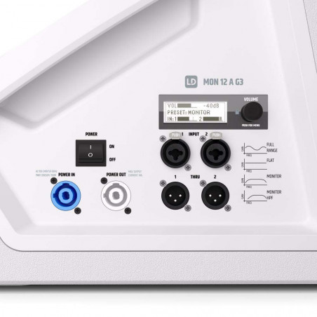 MON 12 A G3 W Monitor escenario amplificado, Blanco