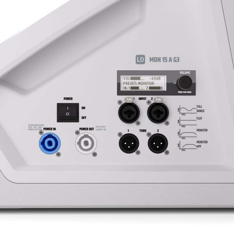 MON 15 A G3 W Monitor escenario amplificado, Blanco