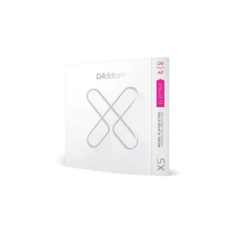 comprar juego de cuerdas para guitarra eléctrica D'addario XSE0942 recubiertas XS Nickel, calibre superfino, 09-42.