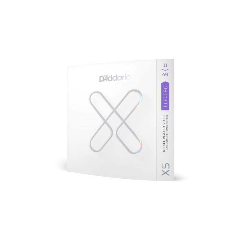 compra juego de cuerdas para guitarra eléctrica D'addario XSE1149 recubiertas XS Nickel, calibre medio, 11-49.