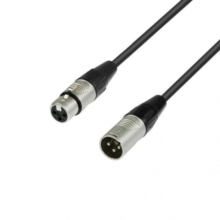 comprar Cable de micrófono ADAM HALL K4MMF0100 XLR Hembra a XLR Macho, de 1m de longitud, calidad 4 estrellas.