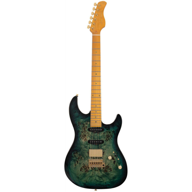 LARRY CARLTON S10 HSS TRANSPARENT GREEN Guitarra Eléctrica