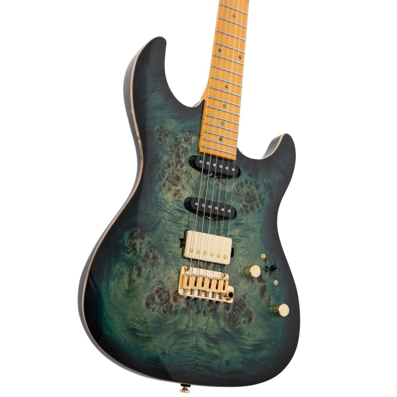 Sire LARRY CARLTON S10 HSS TRANSPARENT GREEN Guitarra Eléctrica