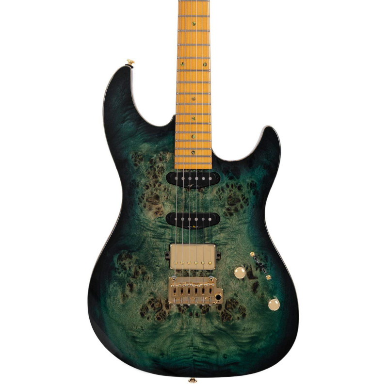 Sire LARRY CARLTON S10 HSS TRANSPARENT GREEN Guitarra Eléctrica