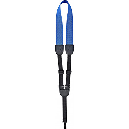 comprar Correa Ukelele ORTEGA OUSHK-BL de nylon azul,no requiere de enganches que agujereen el instrumento.