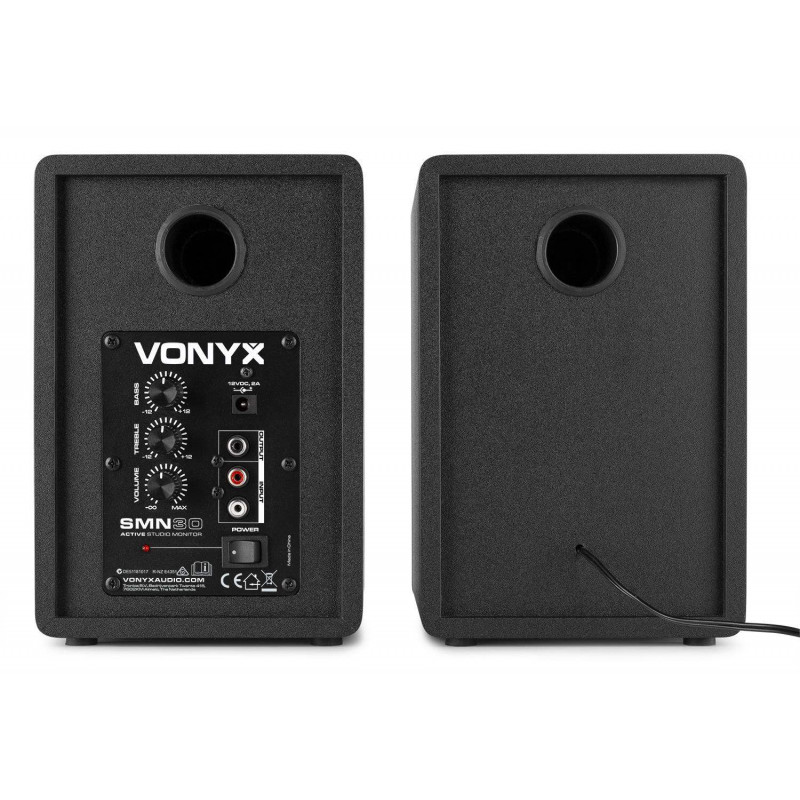 VONYX SMN30B Monitor de estudio Activo con altavoz de 3" 60 Watts Pico