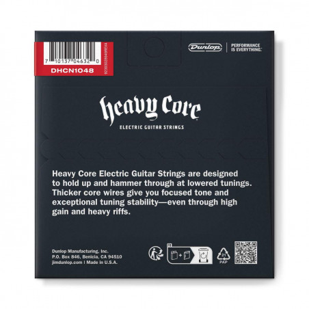 Juego de cuerdas para guitarra Eléctrica Dunlop Heavy Core Nickel Wound DHCN1048 10-48. Calibre 10-13-17-28-38-48. Juego de cuerdas para guitarra Eléctrica Dunlop Heavy Core Nickel Wound DHCN1048 10-48. Calibre 10-13-17-28-38-48.