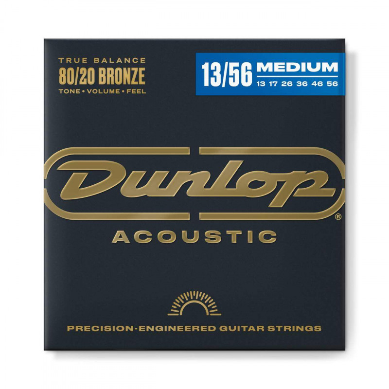 comprar Juego de cuerdas para guitarra Acústica Dunlop DAB1356 Bronze 80/20 Medium , Calibre 13 - 56.