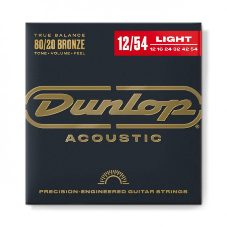 comprar Juego de cuerdas para guitarra Acústica Dunlop DAB1254 Bronze 80/20 Medium , Calibre 12 - 54.