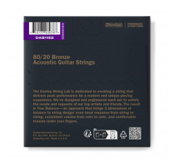 comprar Juego de 6 cuerdas para guitarra acústica DUNLOP DAB1152 Bronze 80/20 Custom Light, Calibre 13 - 56. 2