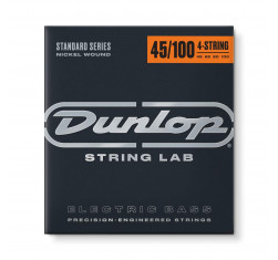 Juego de cuerdas para Bajo Eléctrico Nickel Dunlop DBN45100 Medium Light 45-100. Calibre Medium Light 45-65-80-100.