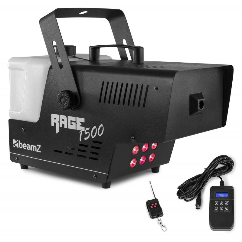 BeamZ Rage 1500LED Maquina de humo con temporizador, 1500 W DMX