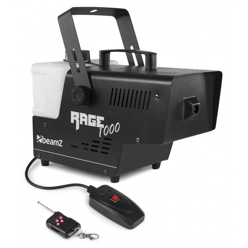 BeamZ Rage 1000 Maquina de humo con mando a distancia, 1000 Watts, mando a distancia inalmbrico