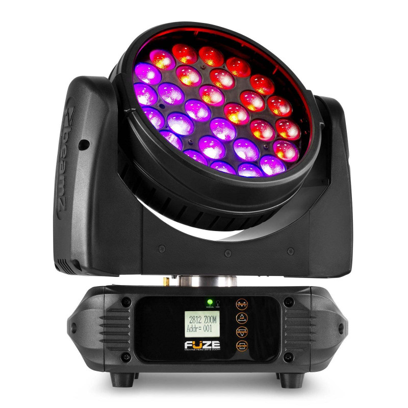 FUZE2812 Cabeza Móvil Wash con Zoom, 28x 12W 61 LEDs, RGBWA-UV