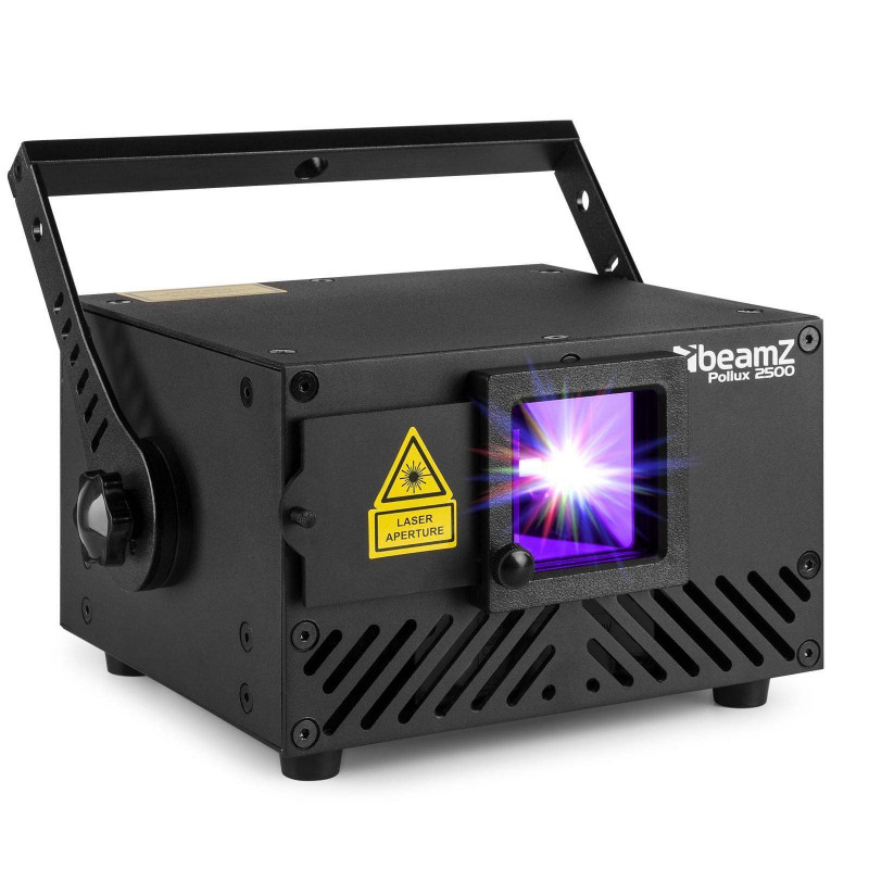 BeamZ POLLUX 2500 Laser Analógico RGB Módulos láser rojo (600 mW), verde (800 mW) y azul (1100 mW)