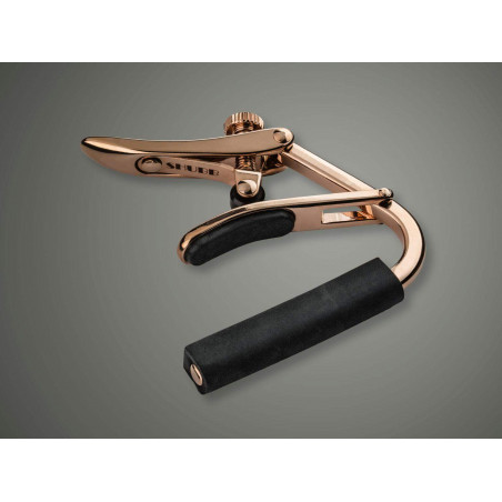 comprar Cejilla Capo Royale Guitarra Acústica/Eléctrica SHUBB C1RG Oro Rosa, con mecanismo de rodillo y acción suave .