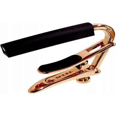 comprar Cejilla Capo Royale Guitarra Clásica SHUBB C2RG Oro Rosa, con mecanismo de rodillo y acción suave.