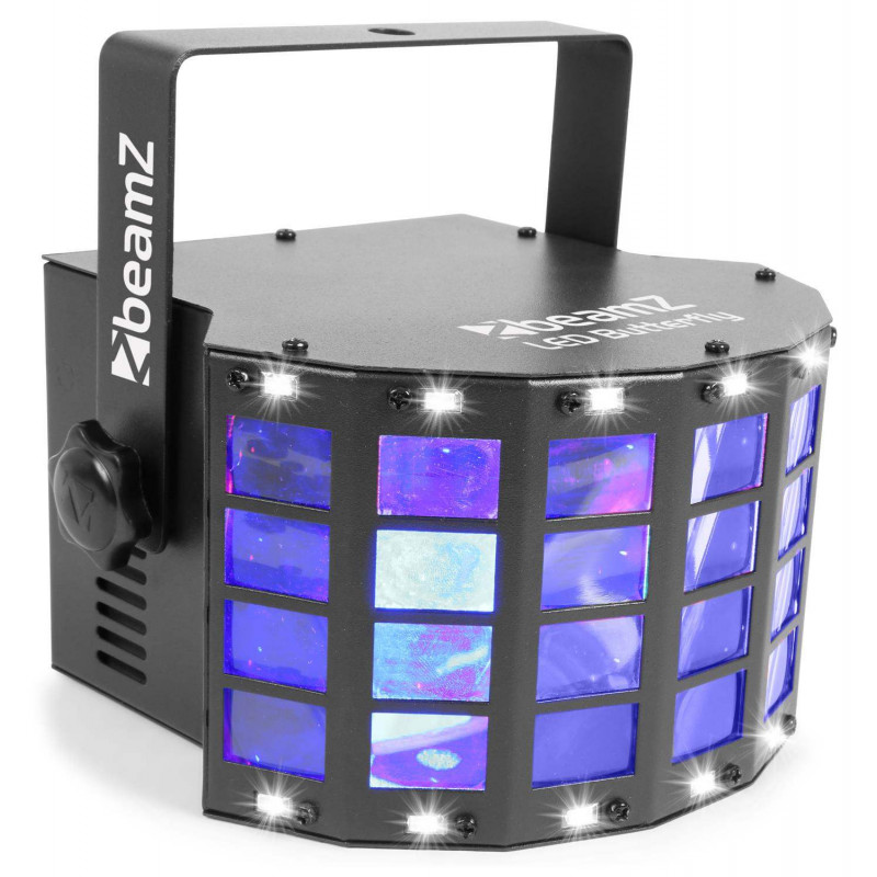 BeamZ LED Butterfly Derby con strobo Efecto discoteca.3x 3W LEDs monocolor RGB, 14x LED estroboscópicos SMD blancos
