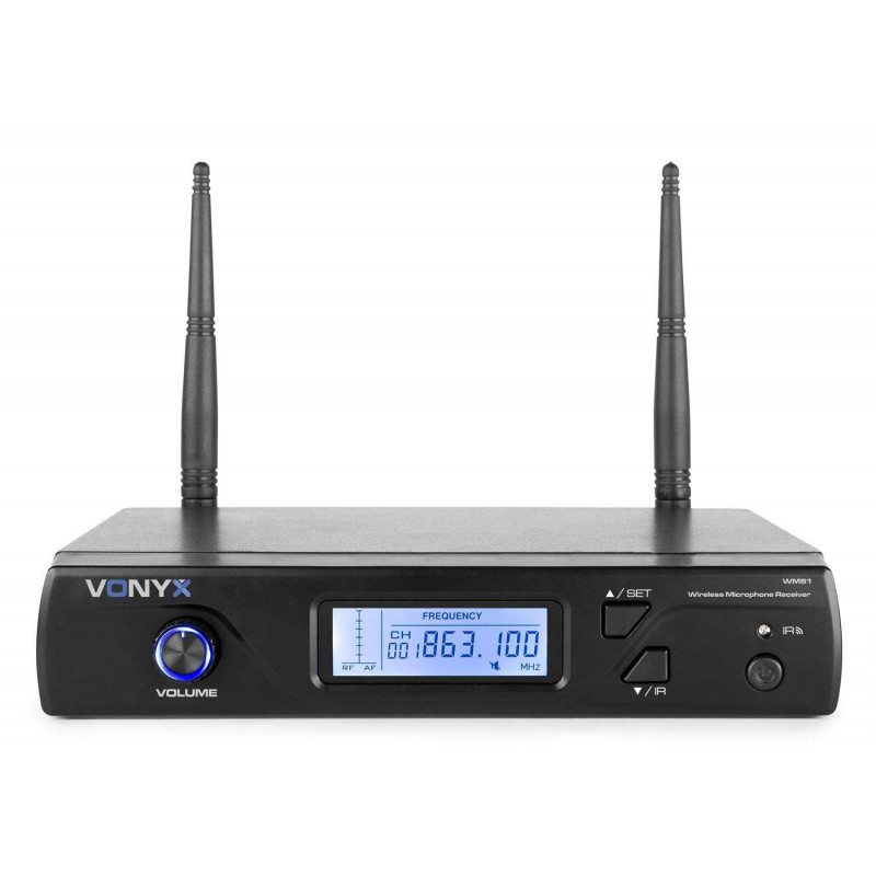 Vonyx WM61 Micrófono inalámbrico de Mano UHF 16Ch