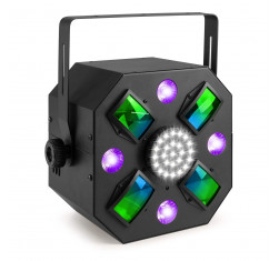 BEAMZ MULTIACE3 Efecto discoteca LED con Strobo,Derby y UV