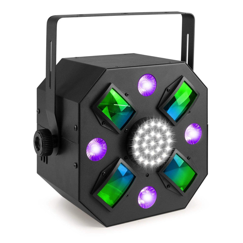 BEAMZ MULTIACE3 Efecto discoteca LED con Strobo,Derby y UV