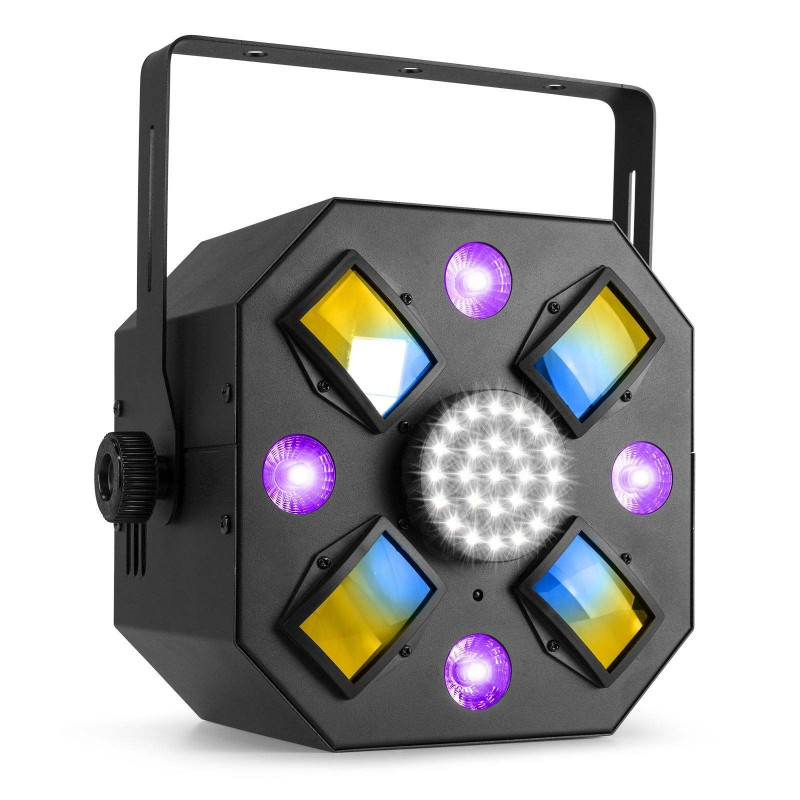 BEAMZ MULTIACE3 Efecto discoteca LED con Strobo,Derby y UV