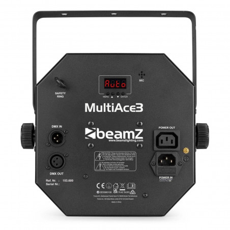 BEAMZ MULTIACE3 Efecto discoteca LED con Strobo,Derby y UV