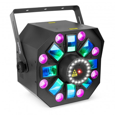 MULTIBOX Efecto Disco 4-en-1 Derby, PARLED, Laser y Strobo MULTIBOX Efecto Disco 4-en-1 Derby, PARLED, Laser y Strobo
