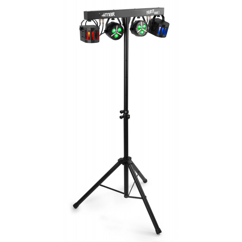 Partybar12 Kit Equipo Iluminacion Disco Derby,Led,Strobo,