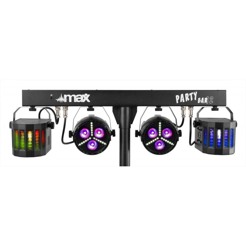 Partybar12 Kit Equipo Iluminacion Disco Derby,Led,Strobo,