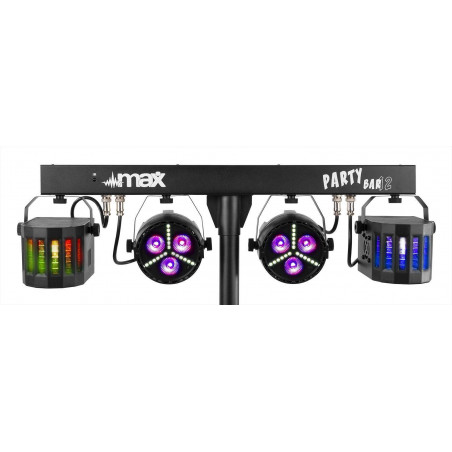 Partybar12 Kit Equipo Iluminacion Disco Derby,Led,Strobo,