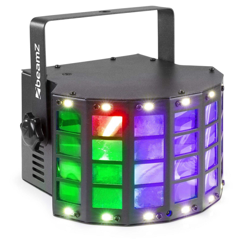 BeamZ DERBYSTROBO Efecto disco LED DMX ,Derby con 4x 3W LEDs en RGBW ,Strobo 14x SMD LEDs blancos