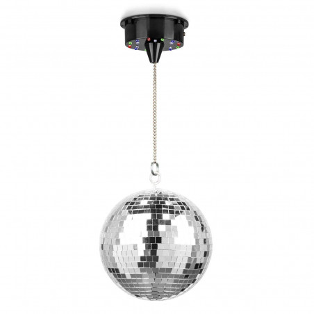 Fuzzix MB20ML Bola Espejos Discoteca con motor 18 Leds, 20 Cms Fuzzix MB20ML Bola Espejos Discoteca con motor 18 Leds, 20 Cms