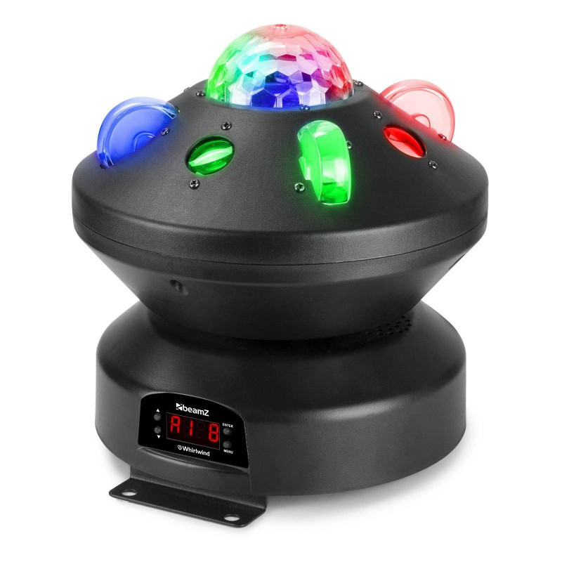 BeamZ WHIRLWIND 3-en-1 LED DMX Cintas coloreadas, Gobos y Jelly Ball, Rotación sin fin en todas direcciones,