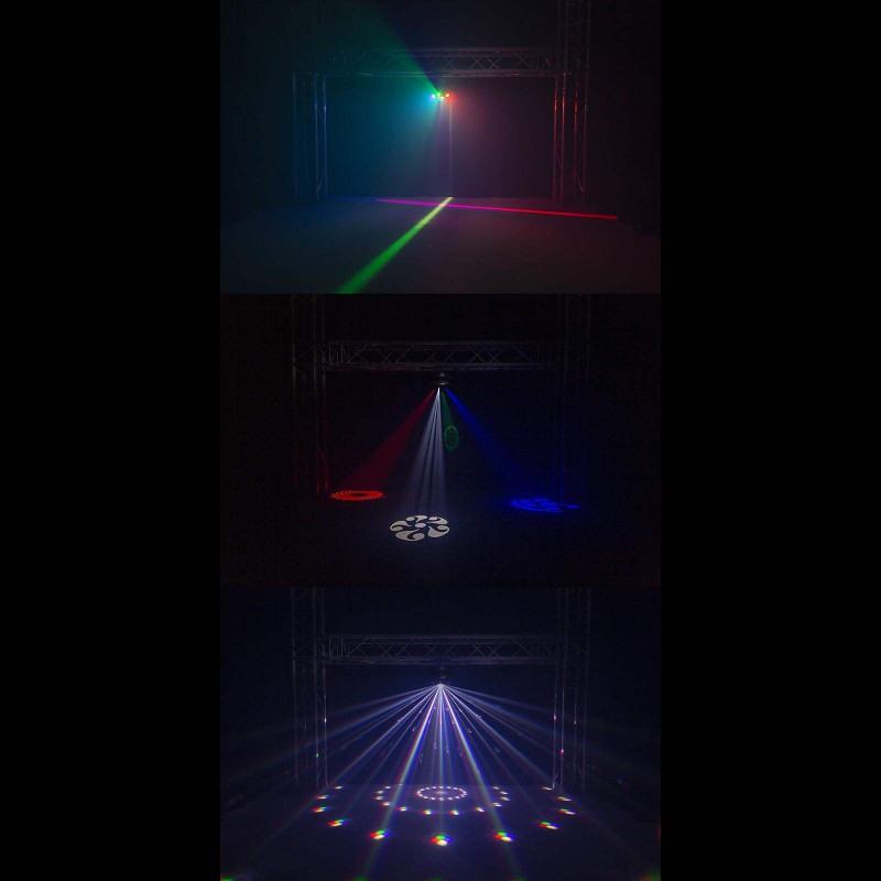 WHIRLWIND 3-en-1 LED Cintas coloreadas,Gobos Jelly Ball DMX