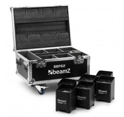 BeamZ BBP62 Conjunto de 6 Focos Uplight a bateria IN/OUT Flighcase 2