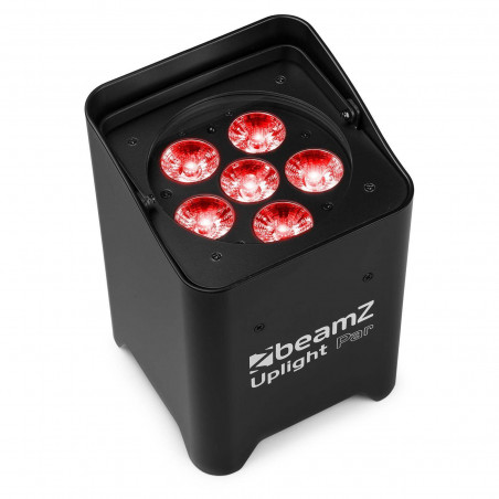 BeamZ BBP62 Conjunto de 6 Focos Uplight a bateria IN/OUT Flighcase