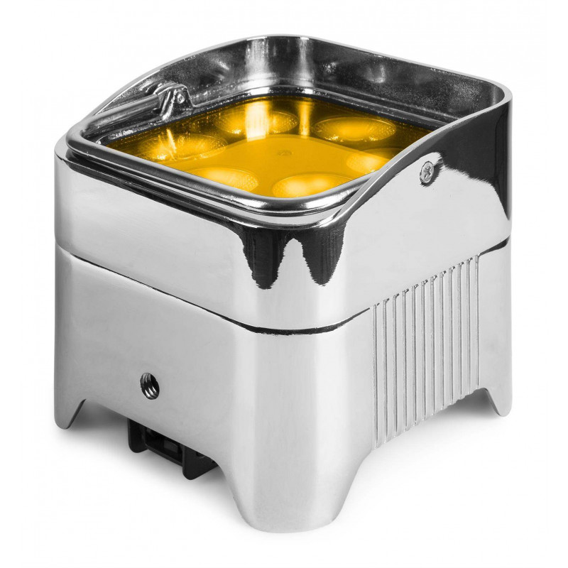 BeamZ BBP96SC Foco PAR LED Uplight con bateria 6x12W WDMX Cromado