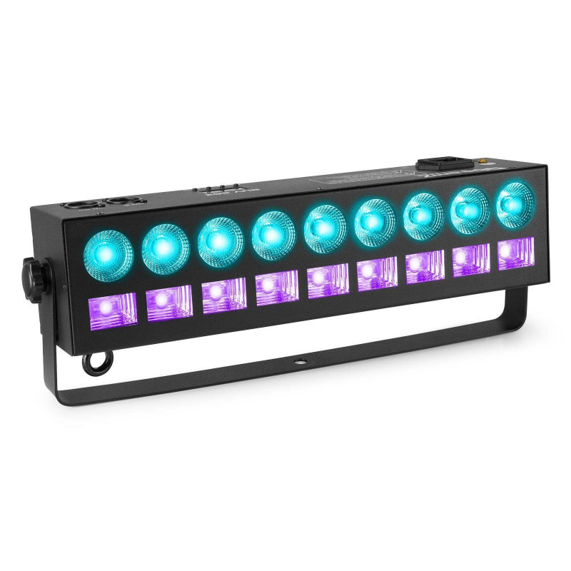 BeamZ LCB99 Barra Led RGBW-UV Ultravioleta 2 efectos en 1, 9x 6W RGBW LEDs, 9x 3W UV LEDs