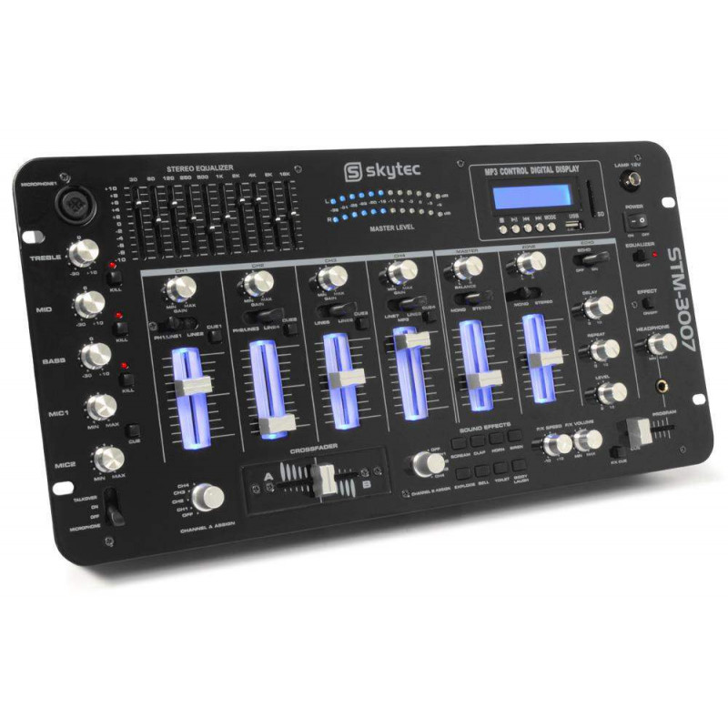 VONYX STM-3007 Mezclador DJ 6 Canales SD/USB/MP3/LED/BT 19"