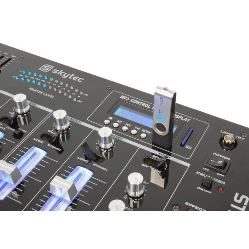 STM3007 Mezclador DJ 6 Canales SD/USB/MP3/LED/BT 19"